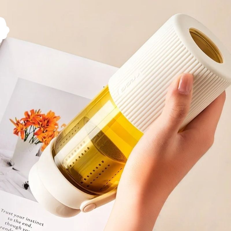 Trinkflasche Glas mit Infuser