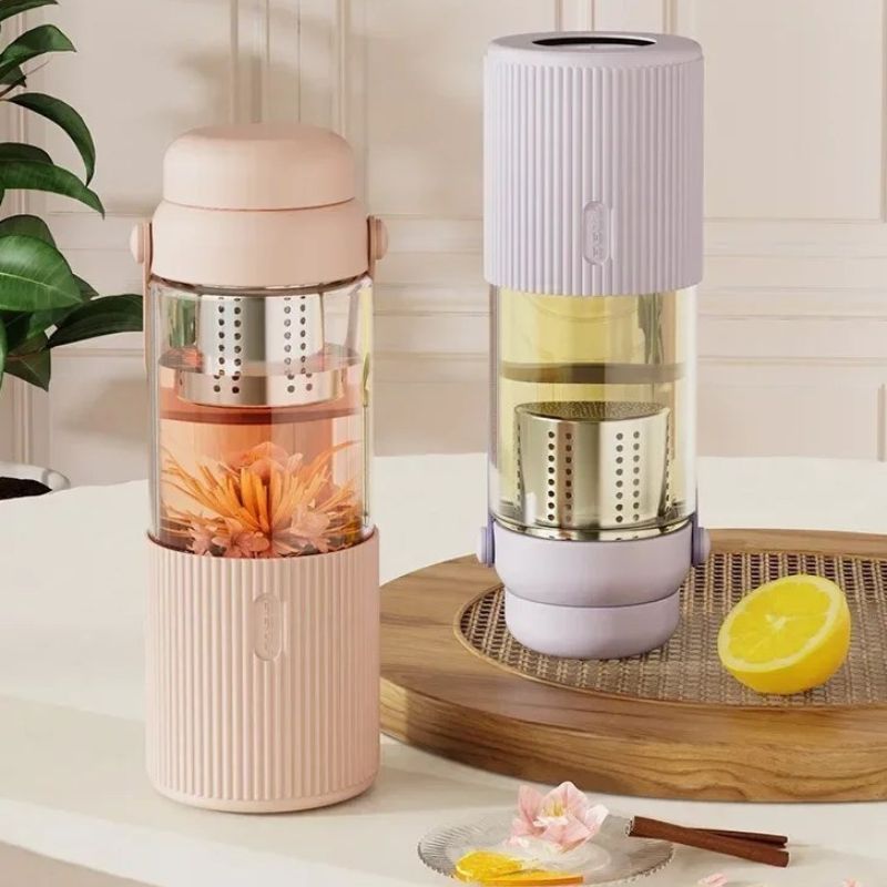 Trinkflasche Glas mit Infuser