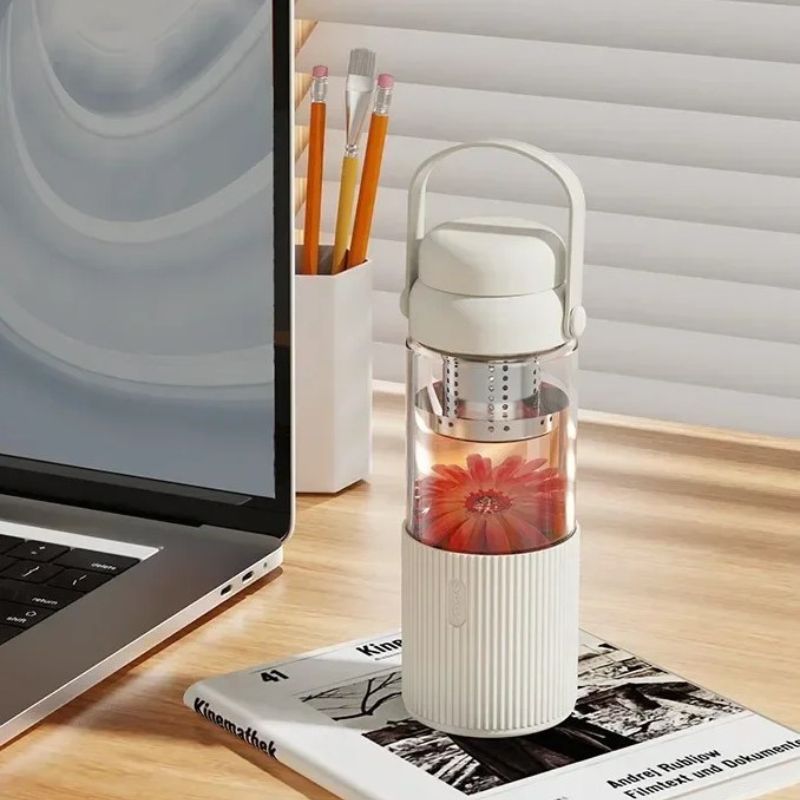 Trinkflasche Glas mit Infuser