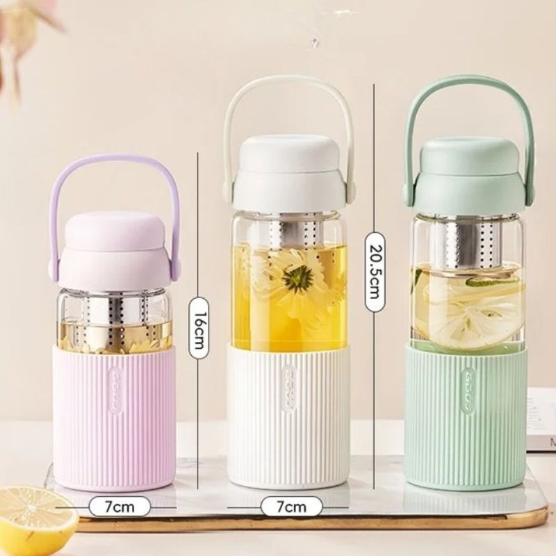 Trinkflasche Glas mit Infuser