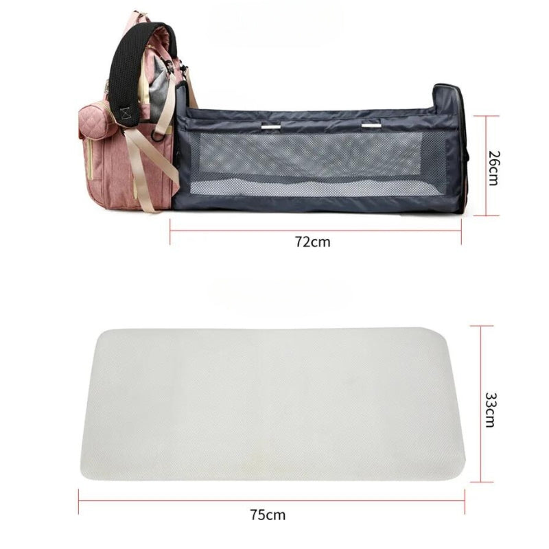 Faltbarer Wickelrucksack mit Babybett