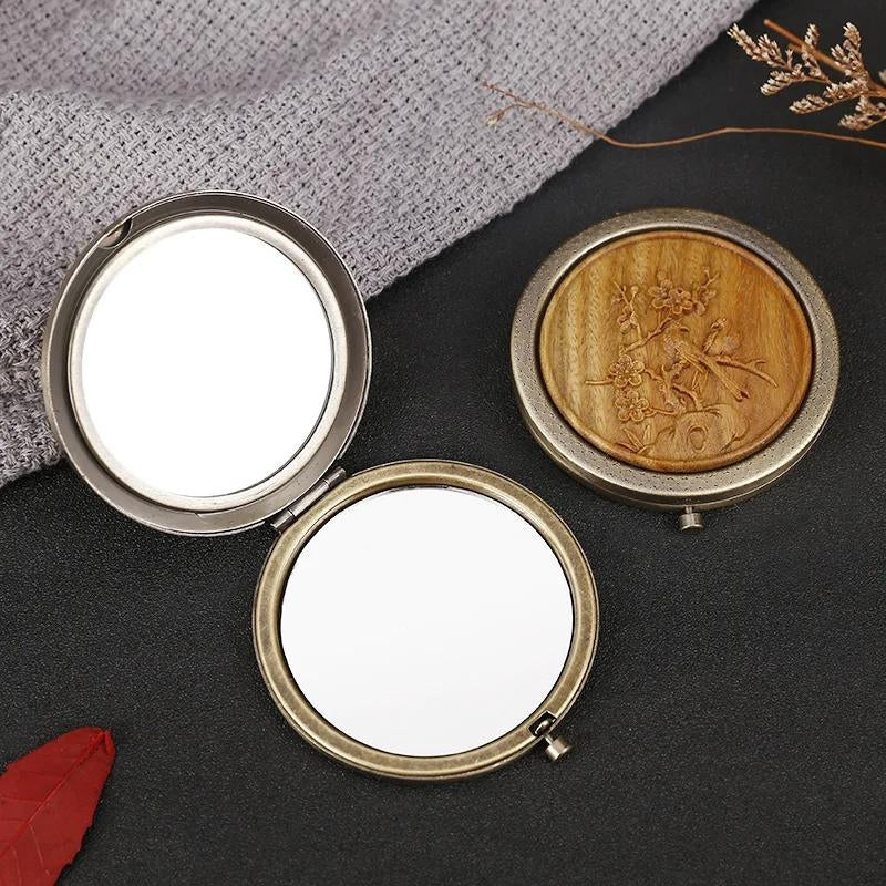 miroir de poche bois
