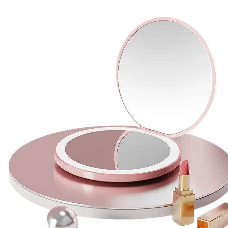 miroir de poche lumineux