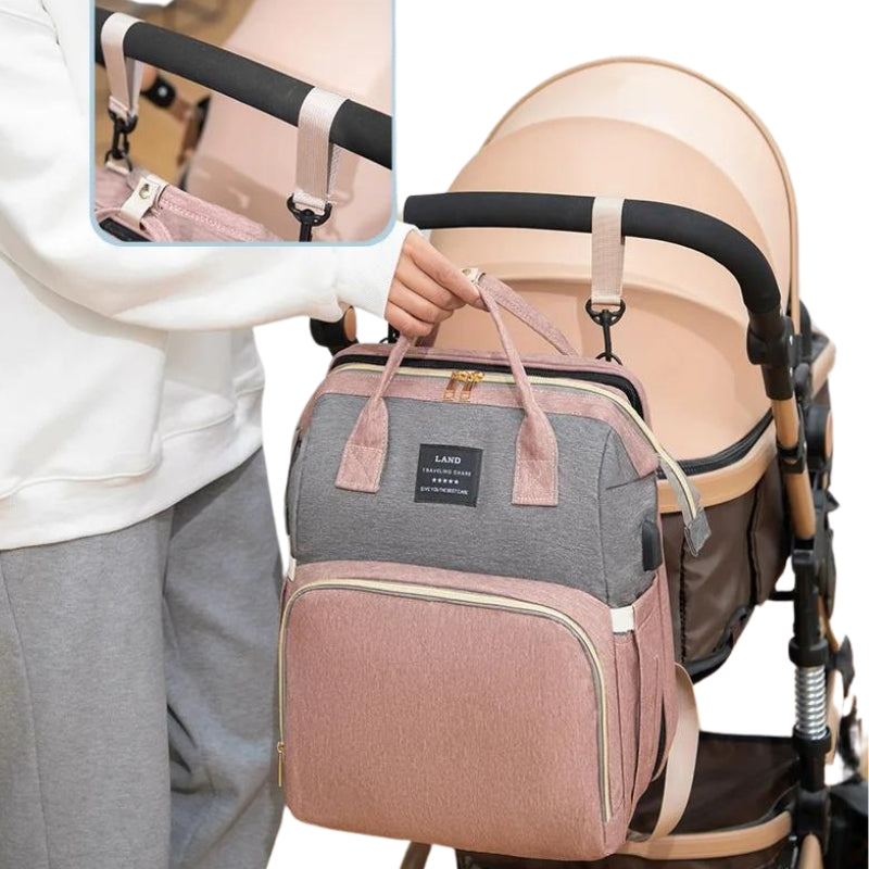 Wickelrucksack mit Babybett
