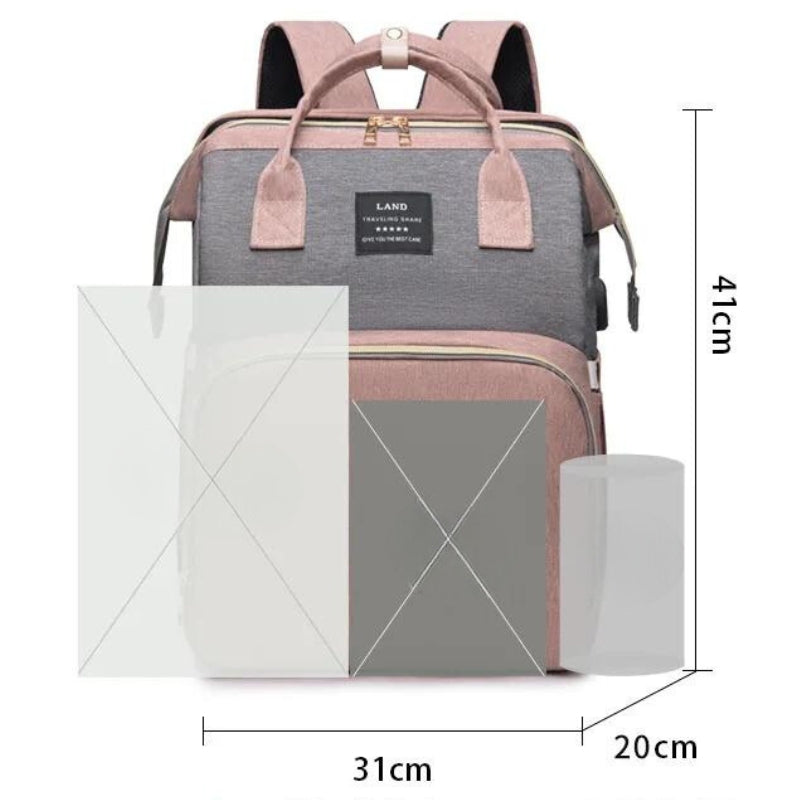 Wickelrucksack mit Babybett